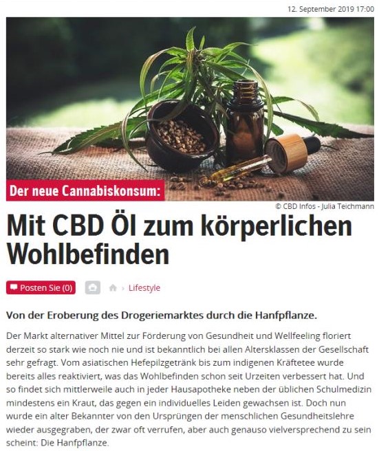 Artkel CBD-Öl Blogbeitrag
